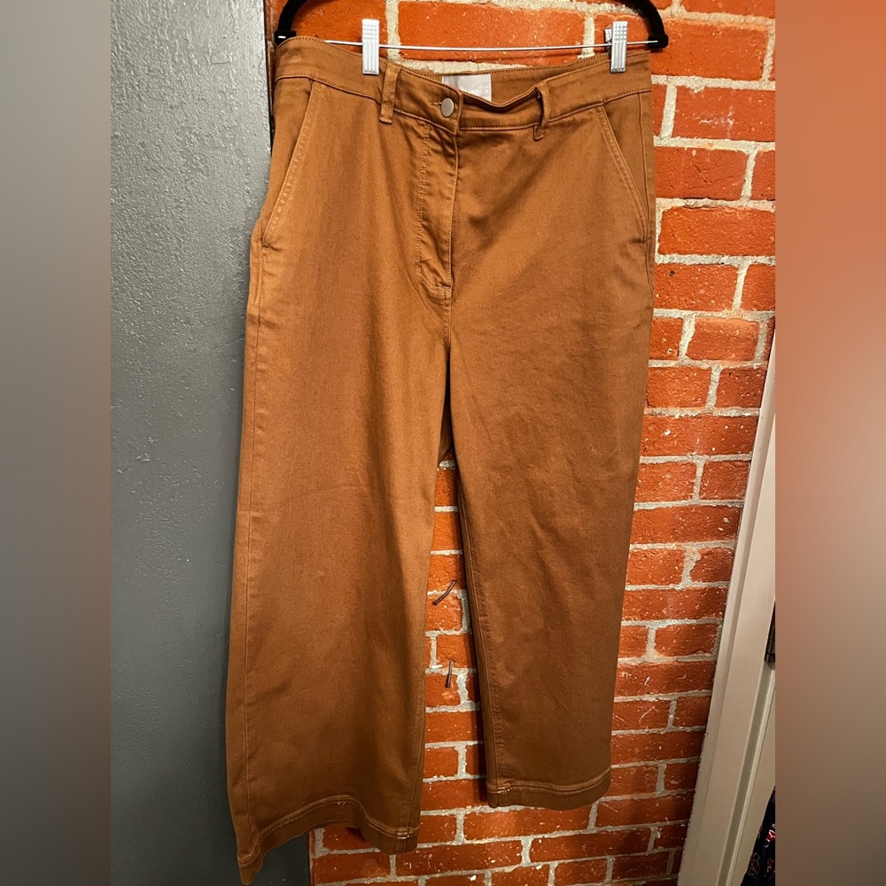 Everlane Wide-Leg Crop Pant in Sz 16, Ochre. Never worn.